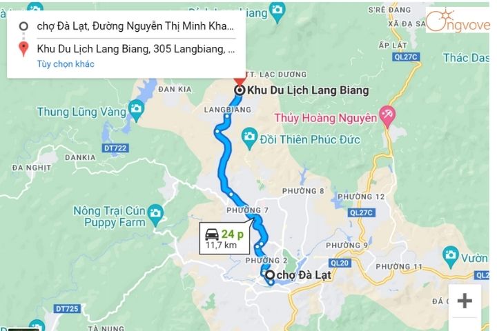 Hướng dẫn đường đến khu du lịch núi Langbiang Đà Lạt